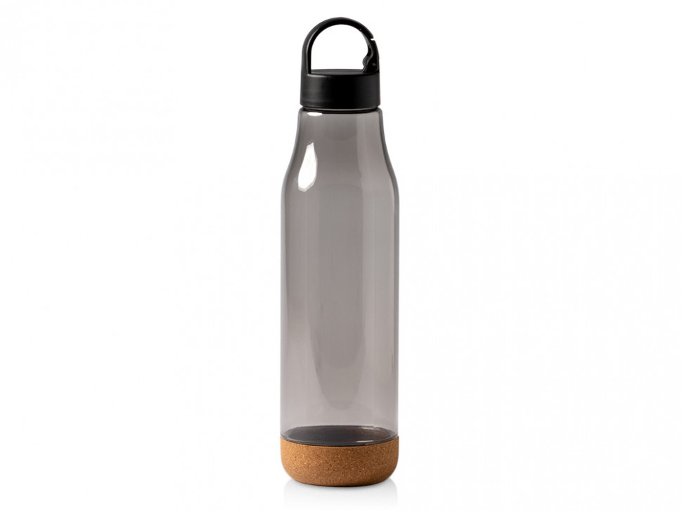 Бутылка Basti с пластиковым корпусом и пробковым дном, черный