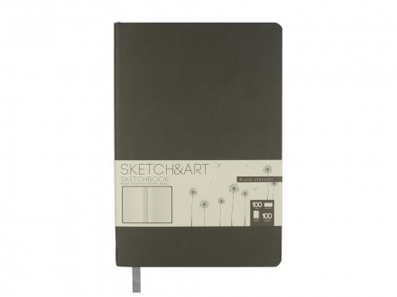 Скетчбук Sketch & Art в мягком переплете 140х210 мм, 100 л. бежевой бумаги 100 гр., серый