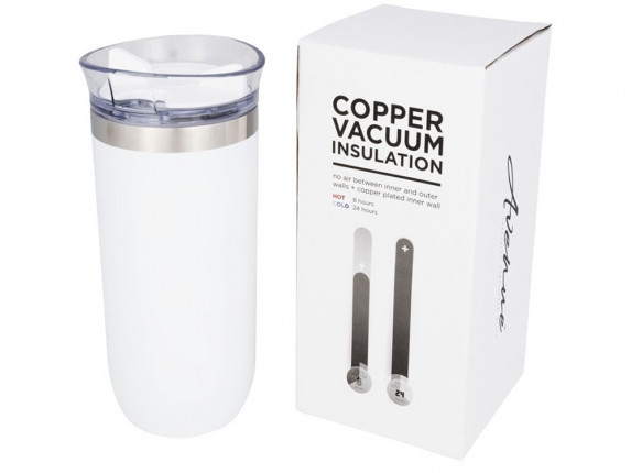 Вакуумная герметичная термокружка Twist, белый