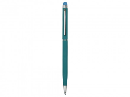 Ручка-стилус шариковая Jucy Soft с покрытием soft touch, бирюзовый