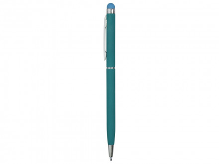 Ручка-стилус шариковая Jucy Soft с покрытием soft touch, бирюзовый