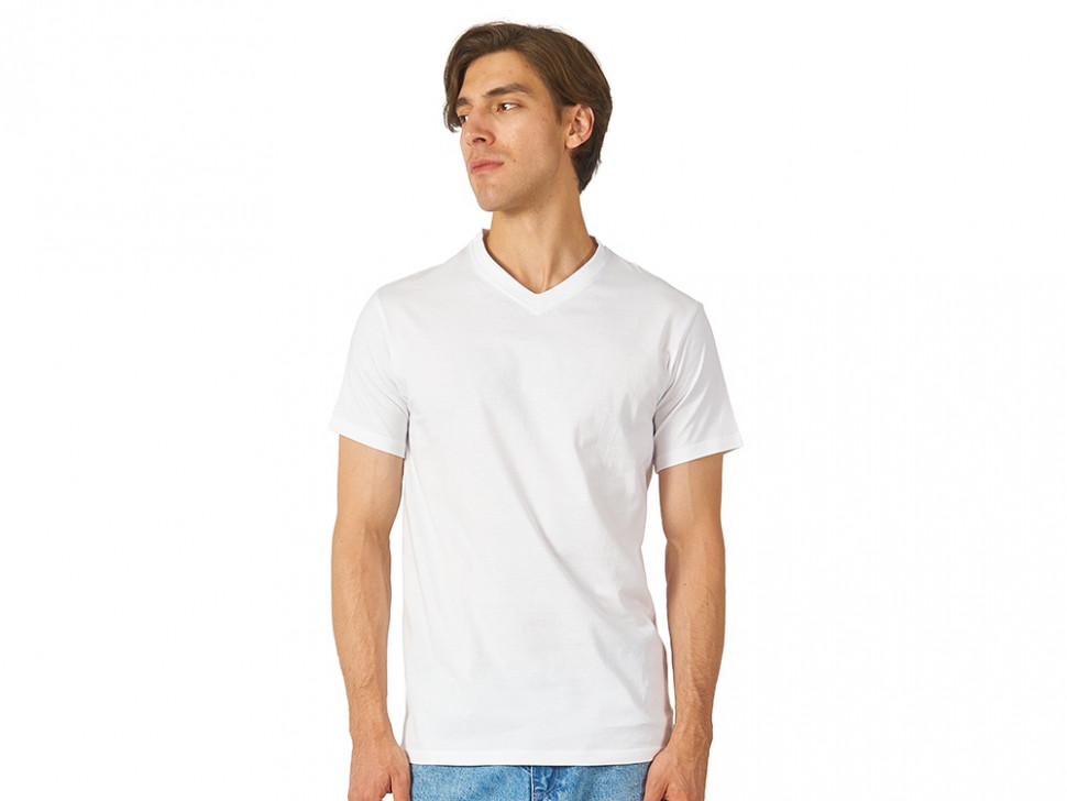Футболка Heavy Super Club мужская с V-образным вырезом, белый