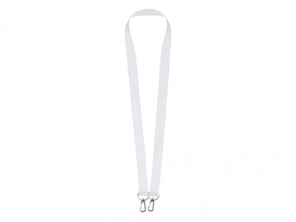 Ланъярд 2 см под сублимацию с 2-мя карабинами, серебристый