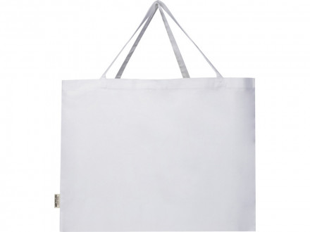 Odessa большая эко-сумка из переработанного хлопка, сертифицированного согласно GRS, плотностью 220 г/м² - Белый