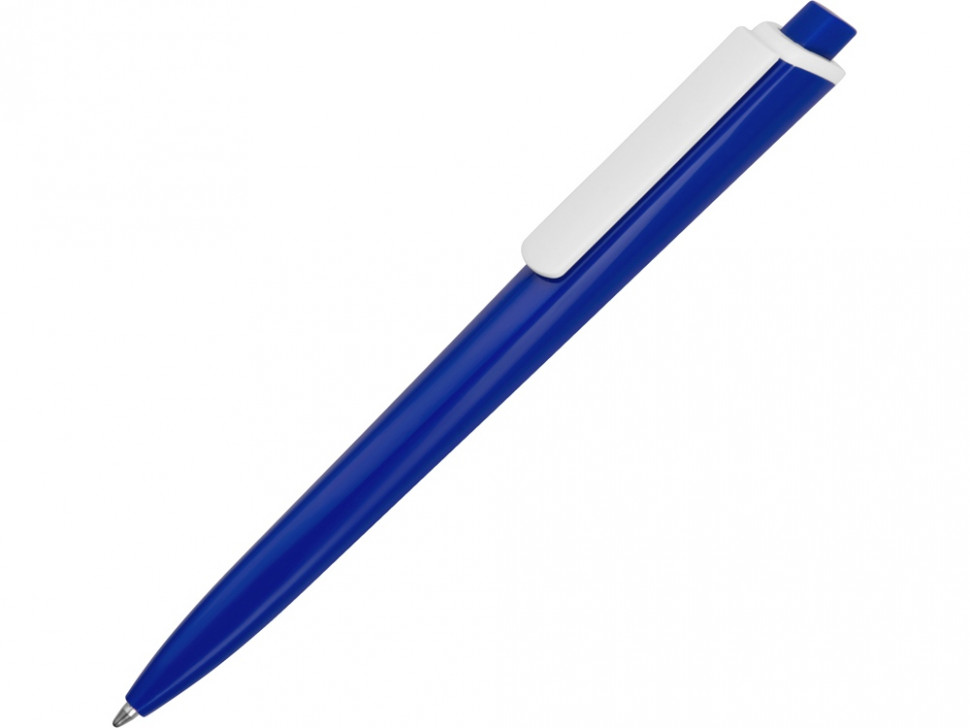 Ручка пластиковая трехгранная шариковая Lateen, синий/белый