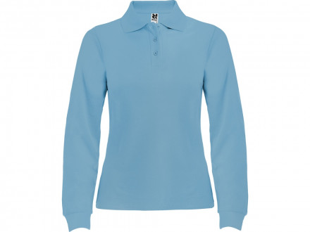 Рубашка поло Estrella женская с длинным рукавом, небесно-голубой