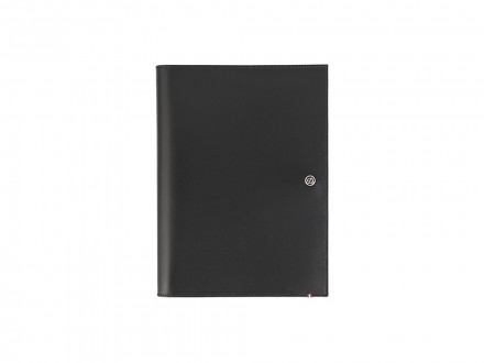 Обложка д/ежедневника, LINE D, черная гладкая телячья кожа, формат А5