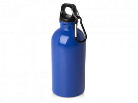 Одностенная бутылка для воды с карабином Oregon, изготовленная из нержавеющей стали, сертифицированной по стандарту RCS, объемом 400 мл - Ярко-синий