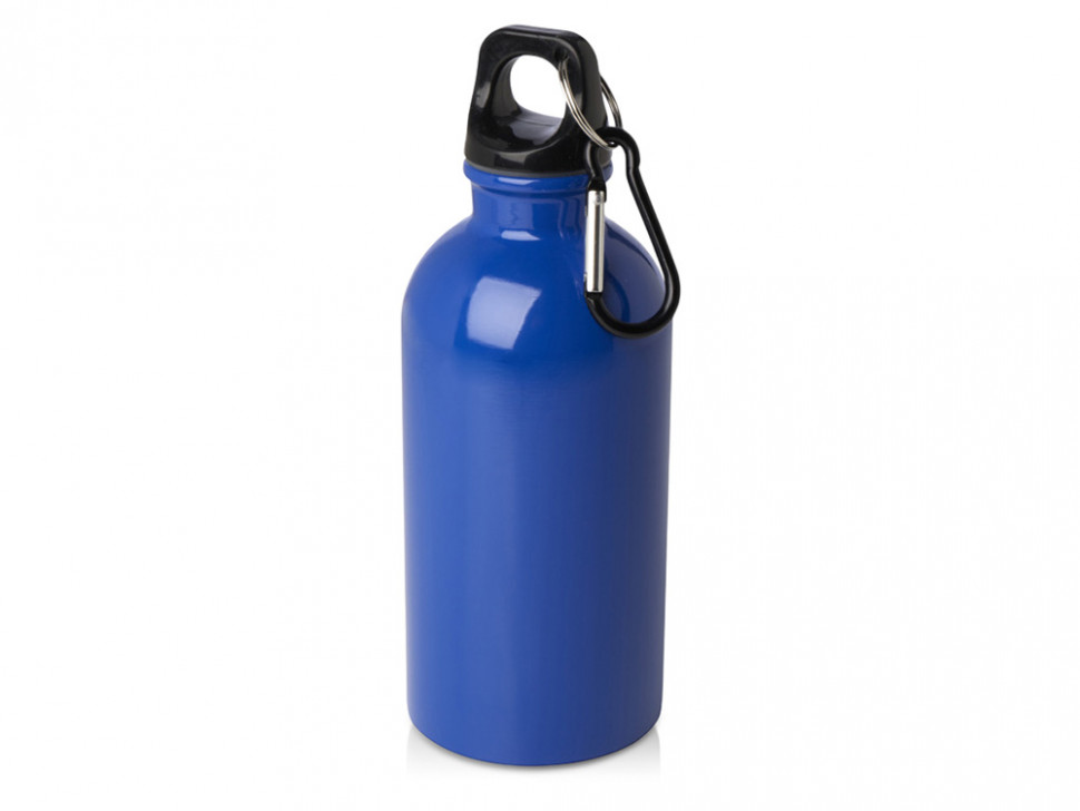 Одностенная бутылка для воды с карабином Oregon, изготовленная из нержавеющей стали, сертифицированной по стандарту RCS, объемом 400 мл - Ярко-синий
