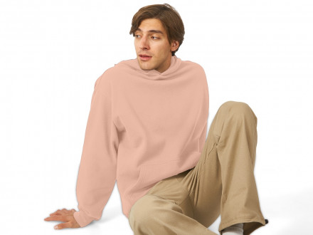 Толстовка с капюшоном оверсайз Berlin унисекс, лосось