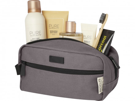 Косметичка Joey из холста, переработанного по стандарту GRS, объемом 3,5 л, серый