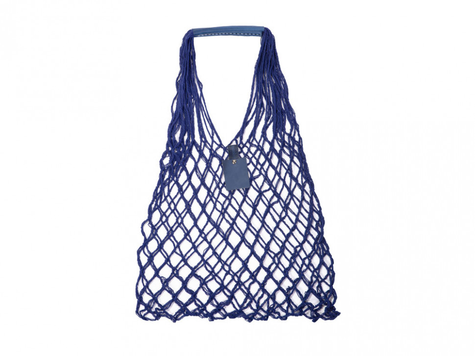 Авоська Dream L наплечная 25 литров с кожаными ручками, синий (12)
