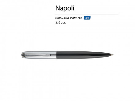 Ручка металлическая шариковая Napoli, черный/серебристый