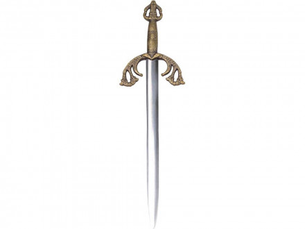 Нож на подставке Сэр Ланселот, серебристый/золотистый/красное дерево