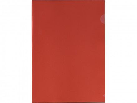 Папка-уголок прозрачный формата А4  0,18 мм, красный глянцевый