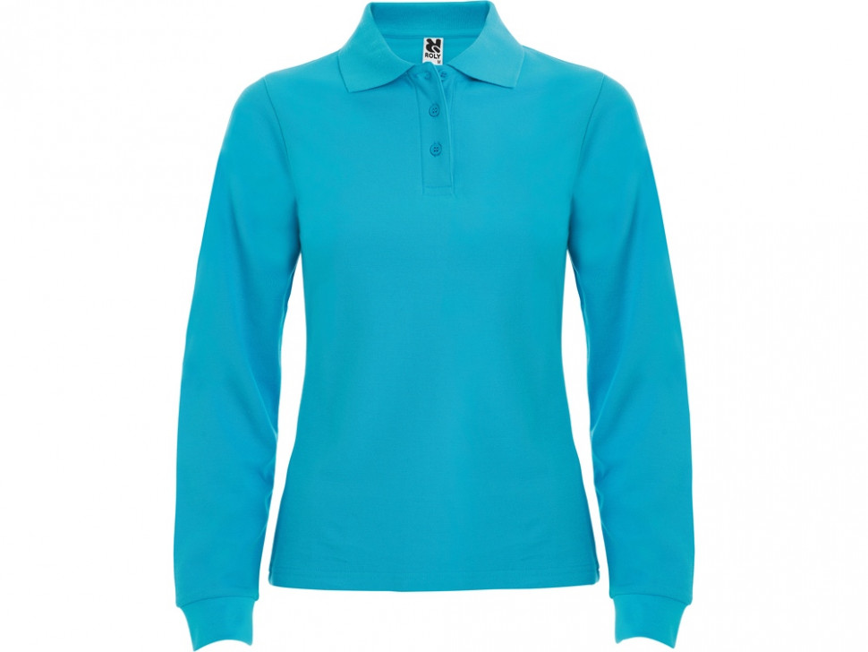 Рубашка поло Estrella женская с длинным рукавом, бирюзовый