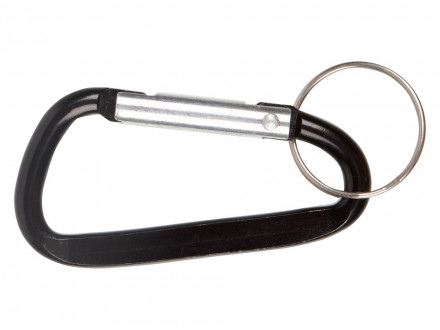 Брелок-карабин из переработанного алюминия Alumina, черный