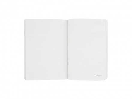 Блокнот Notebook, черная искусcтвенная кожа с логотипом Dupont, формат А5, бумага: линованная