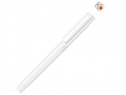 Капиллярная ручка в корпусе из переработанного материала rPET RECYCLED PET PEN PRO FL, белый с оранжевым