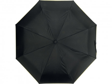 Зонт-полуавтомат складной Motley с цветными спицами, черный/желтый