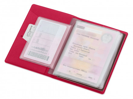 Классическая обложка для автодокументов Favor, фуксия