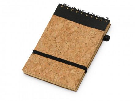 Блокнот B7 Forli с обложкой из пробки, натуральный + ручка из пробки Evora, черный