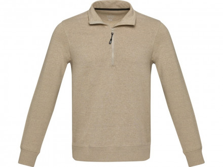Tin унисекс-свитер с молнией на четверть из переработанных материалов Aware™ - Oatmeal