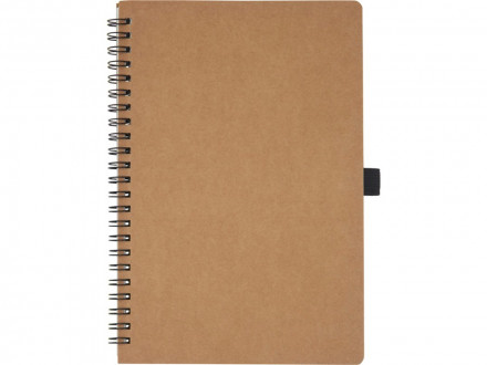 Блокнот Cobble на пружине, формат A5, изготовленный из переработанного картона, с листами из каменной бумаги, натуральный