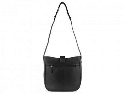 Сумка женская BUGATTI Elsa, чёрная, воловья кожа/полиэстер, 29х8х27 см