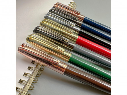 Ручка металлическая шариковая Napoli, красный/золотистый