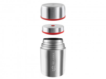 Термос для еды Relaxika 301 в чехле, 700 мл, стальной