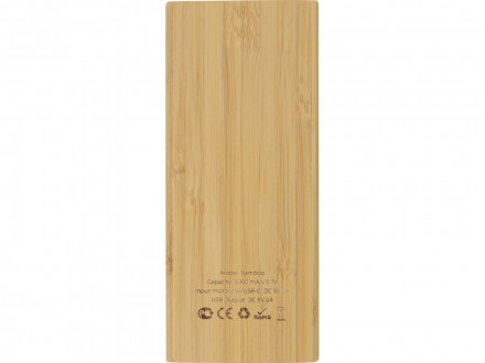 Внешний аккумулятор из бамбука Bamboo, 5000 mAh