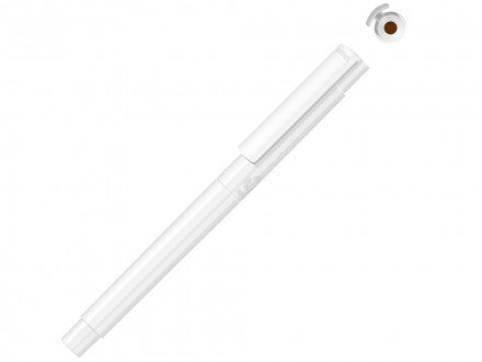 Капиллярная ручка в корпусе из переработанного материала rPET RECYCLED PET PEN PRO FL, белый с коричневым