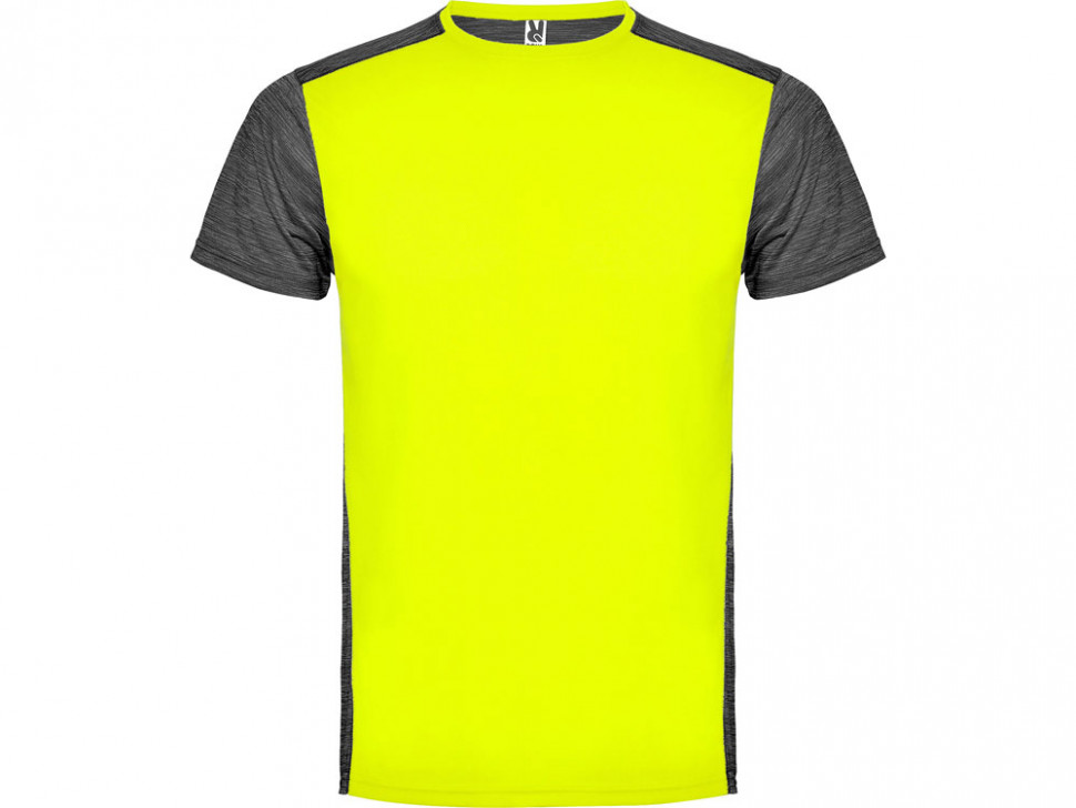 Спортивная футболка Zolder детская, неоновый желтый/черный меланж