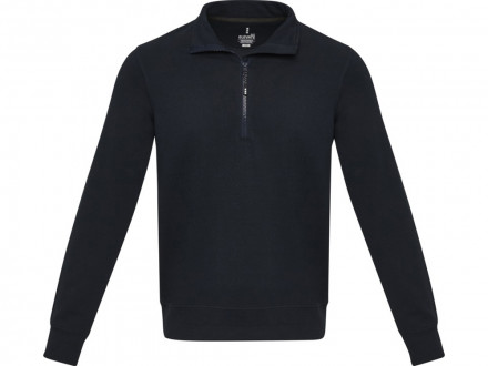 Tin унисекс-свитер с молнией на четверть из переработанных материалов Aware™ - Темно - синий