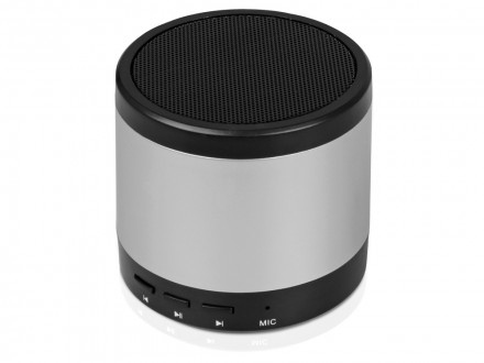 Портативная колонка Ring neon с красной подсветкой корпуса, серебристый