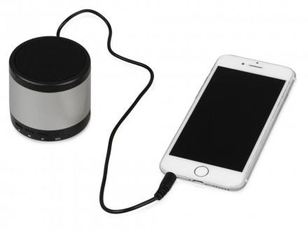 Портативная колонка Ring neon с красной подсветкой корпуса, серебристый