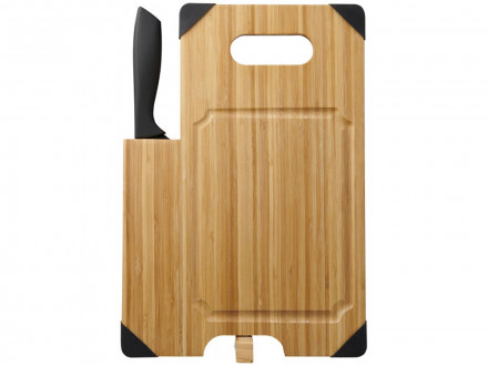 Разделочная доска с ножом Bamboo, коричневый/черный