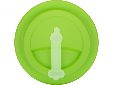 Пластиковый стакан Take away с двойными стенками и крышкой с силиконовым клапаном, 350 мл, белый/зел. Яблоко