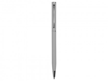 Ручка металлическая шариковая Атриум с покрытием софт-тач, серый