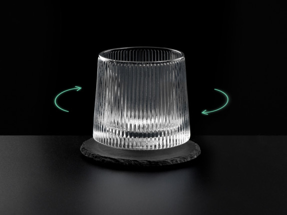 Вращающийся бокал для виски на сланцевом костере Ventura