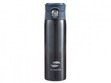Термокружка Stinger, 0,42 л, сталь/пластик/силикон, синий, 6,5 x 7,5 x 21,9 см
