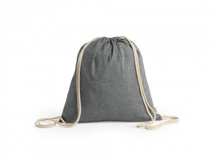 Рюкзак-мешок BRESCIA из переработанного хлопка, черный