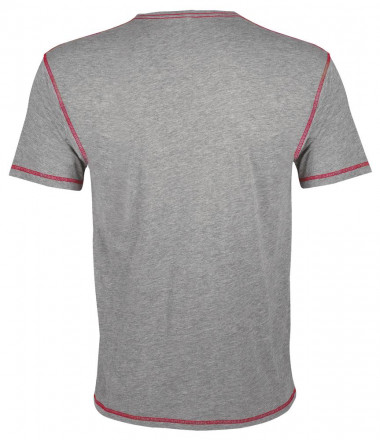Футболка мужская с контрастной отделкой Mustang 150, серый меланж c красным