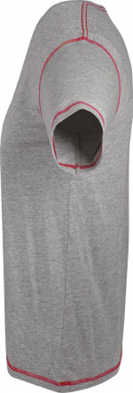 Футболка мужская с контрастной отделкой Mustang 150, серый меланж c красным