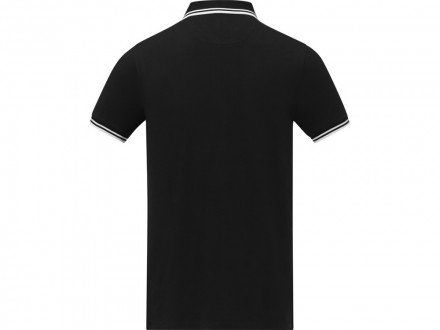 Amarago Мужское поло с коротким рукавом и контрастной отделкой, черный