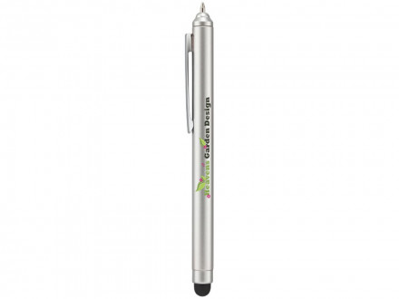 Ручка шариковая Nilsia со стилусом, жемчужный с матовой окантовкой