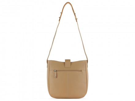 Сумка женская BUGATTI Elsa, песочного цвета, воловья кожа/полиэстер, 29х8х27 см