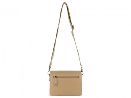 Сумка через плечо женская BUGATTI Elsa, песочного цвета, воловья кожа/полиэстер, 18,5х8,5х14,5 см