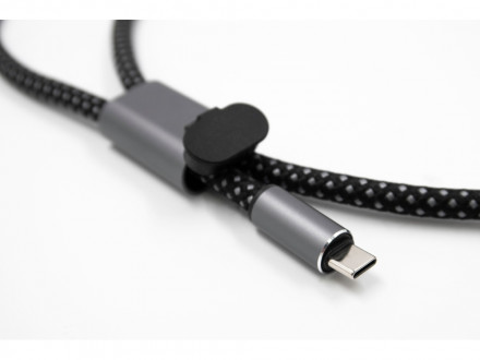 Ремешок-держатель для телефона с зарядным кабелем USB-C - USB-C Lany Wristband Charge Eco, серый